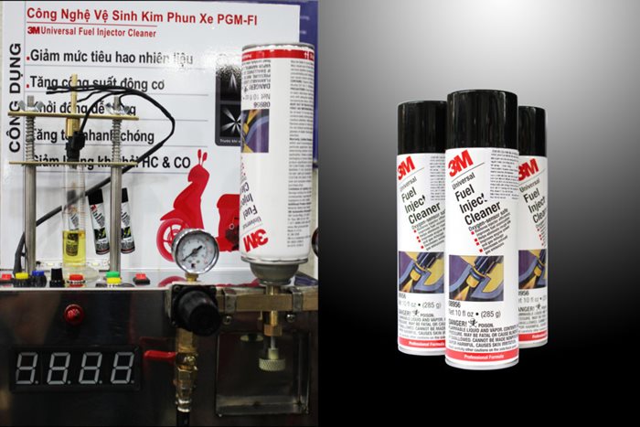 Máy vệ sinh phun xăng điện tử với 3M FIC và dung dịch 3M